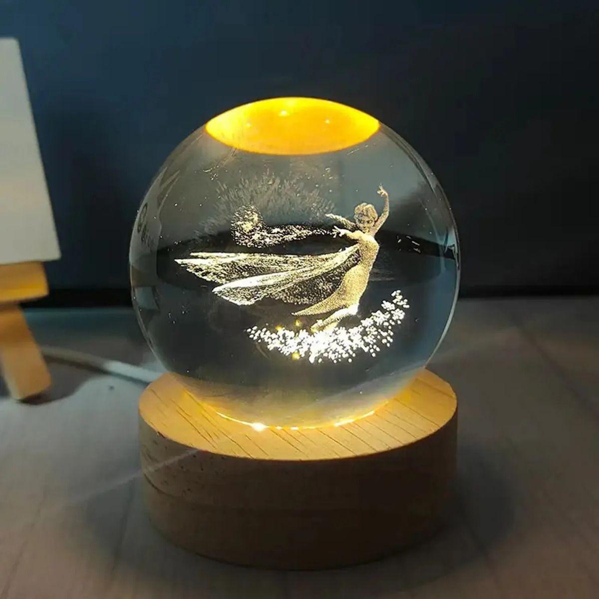 Lámpara Bola De Cristal 3D Led Usb Hada -0