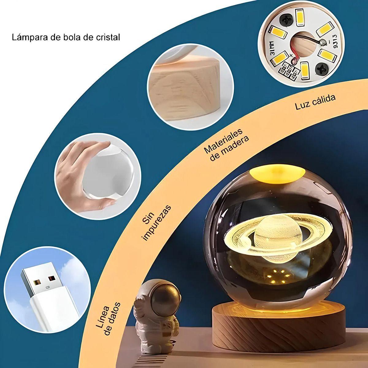 Lámpara Bola De Cristal 3D Led Usb Hada -1