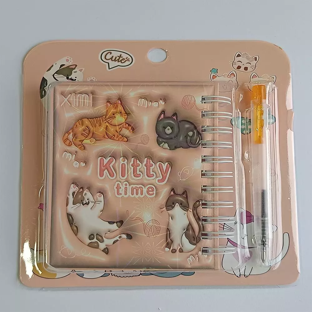 Mini Libretas Modelo De Gato Espiral Y Lapiz 11 X 8 Cm-3