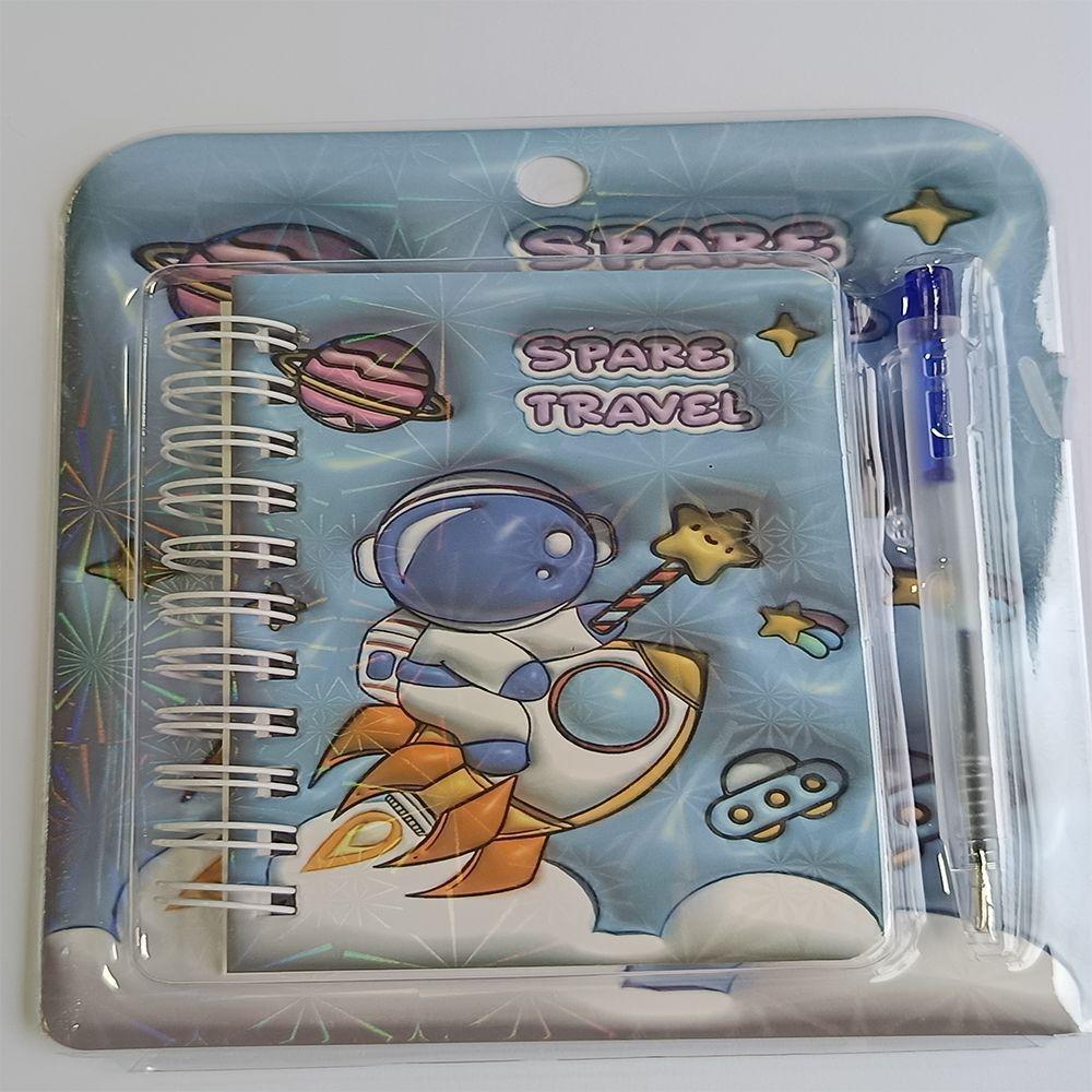Mini Libreta 3d Modelo Astronauta Espiral Y Lapiz 11 X 8 Cm-3