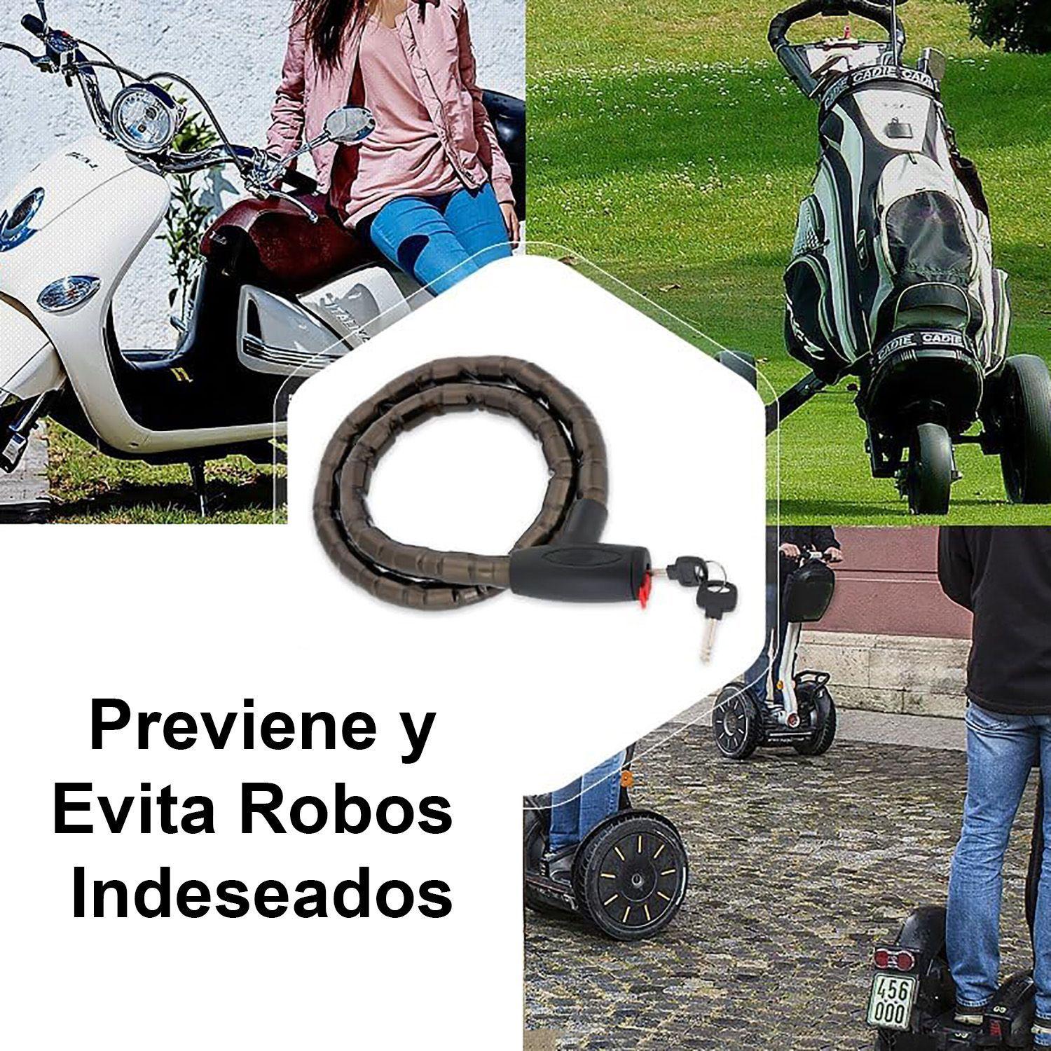 Cadena Candado Bicicleta Moto Acero Reforzado Llave 120cm-5