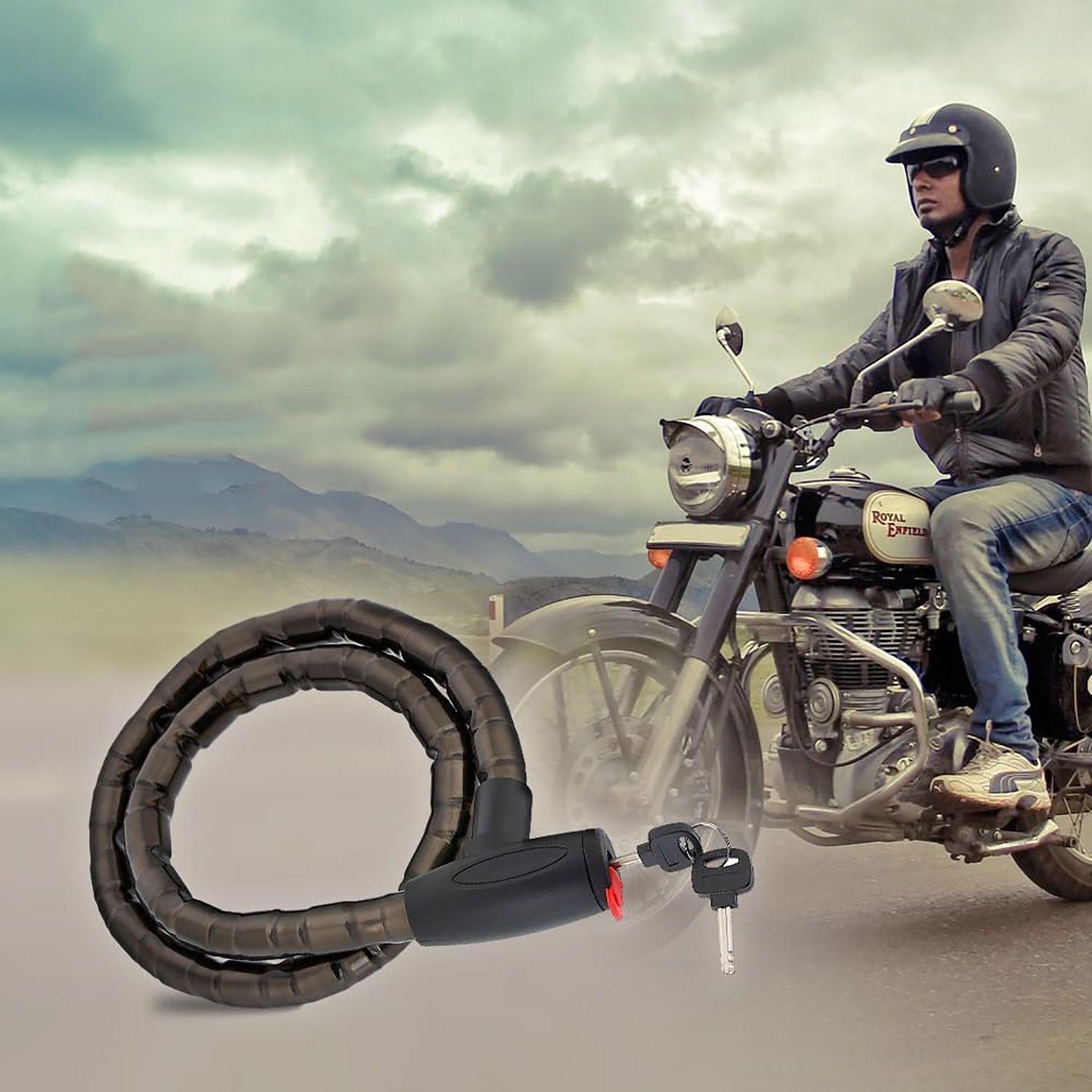 Cadena Candado Bicicleta Moto Acero Reforzado Llave 120cm-6