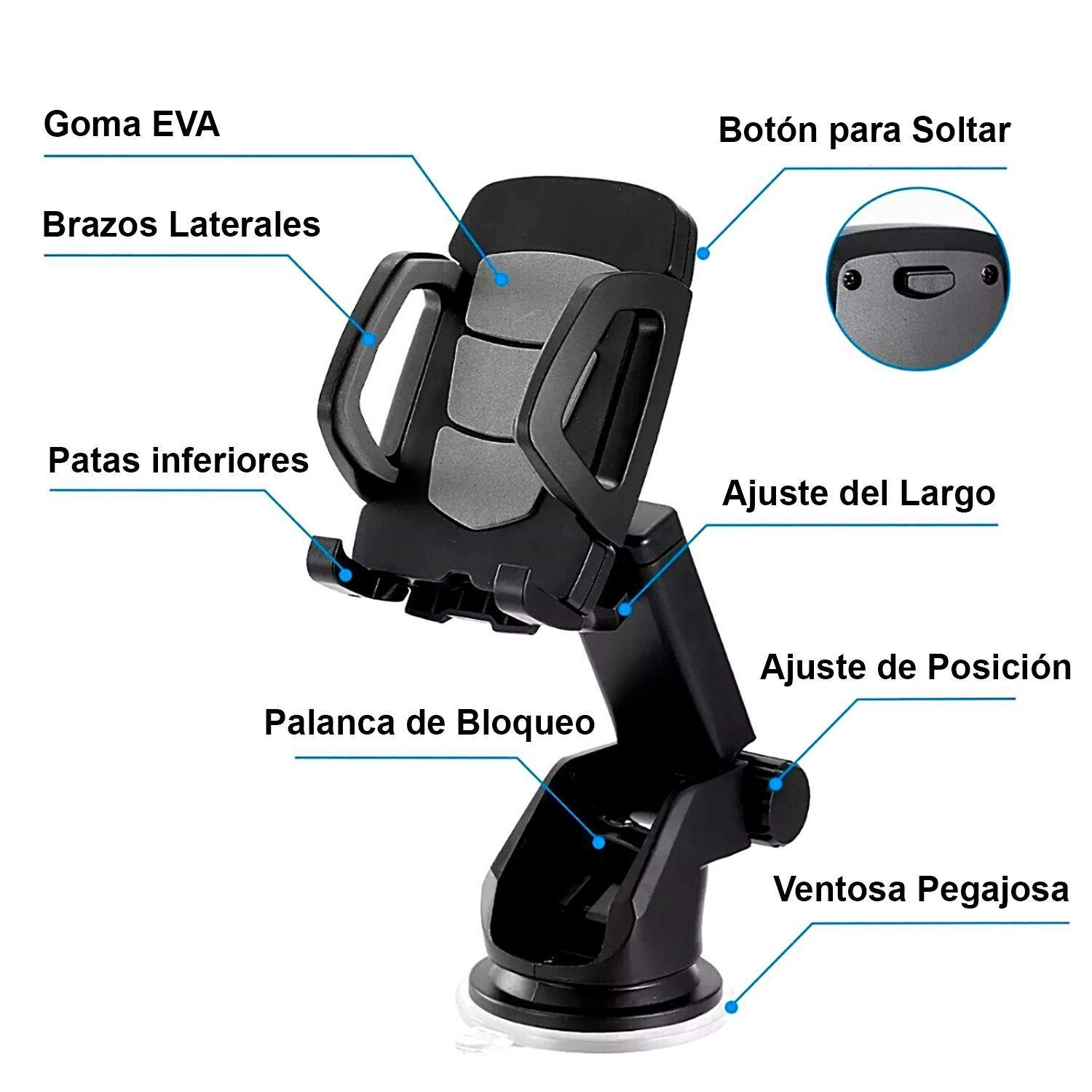 Soporte Telefono Porta Celular Auto Automóvil Brazo Largo-3