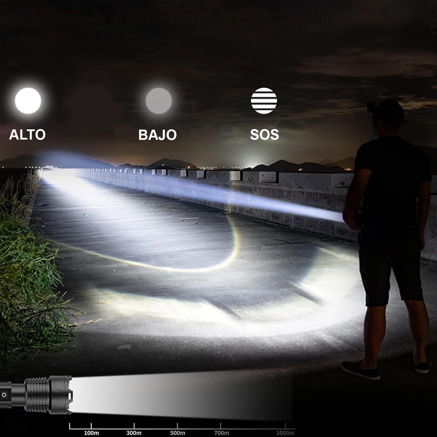 Linterna Táctica Potente Led Zoom 10000 Lm Recargable-5