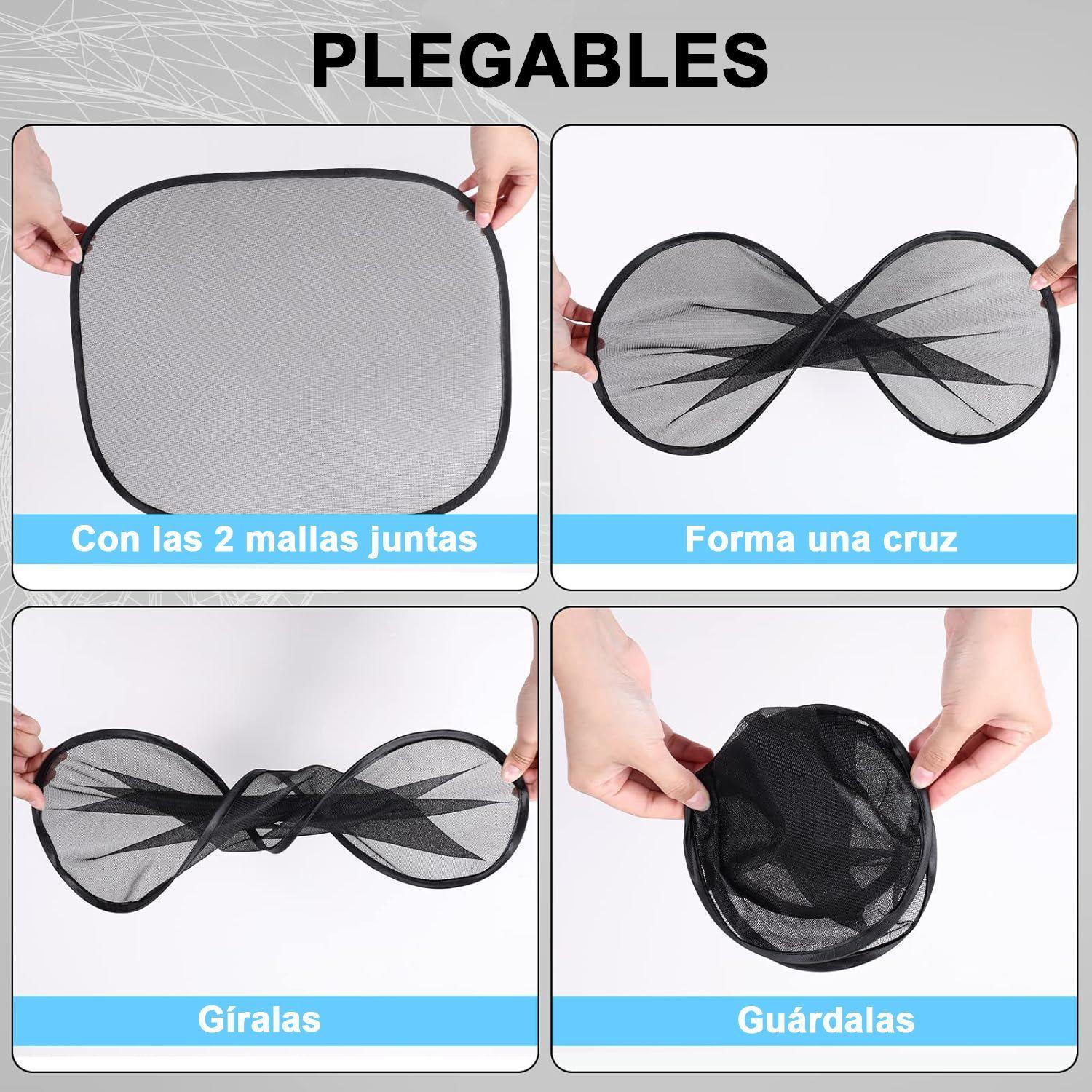 Kit Parasol Protector Solar Parabrisas Mallas Ventana Auto-5