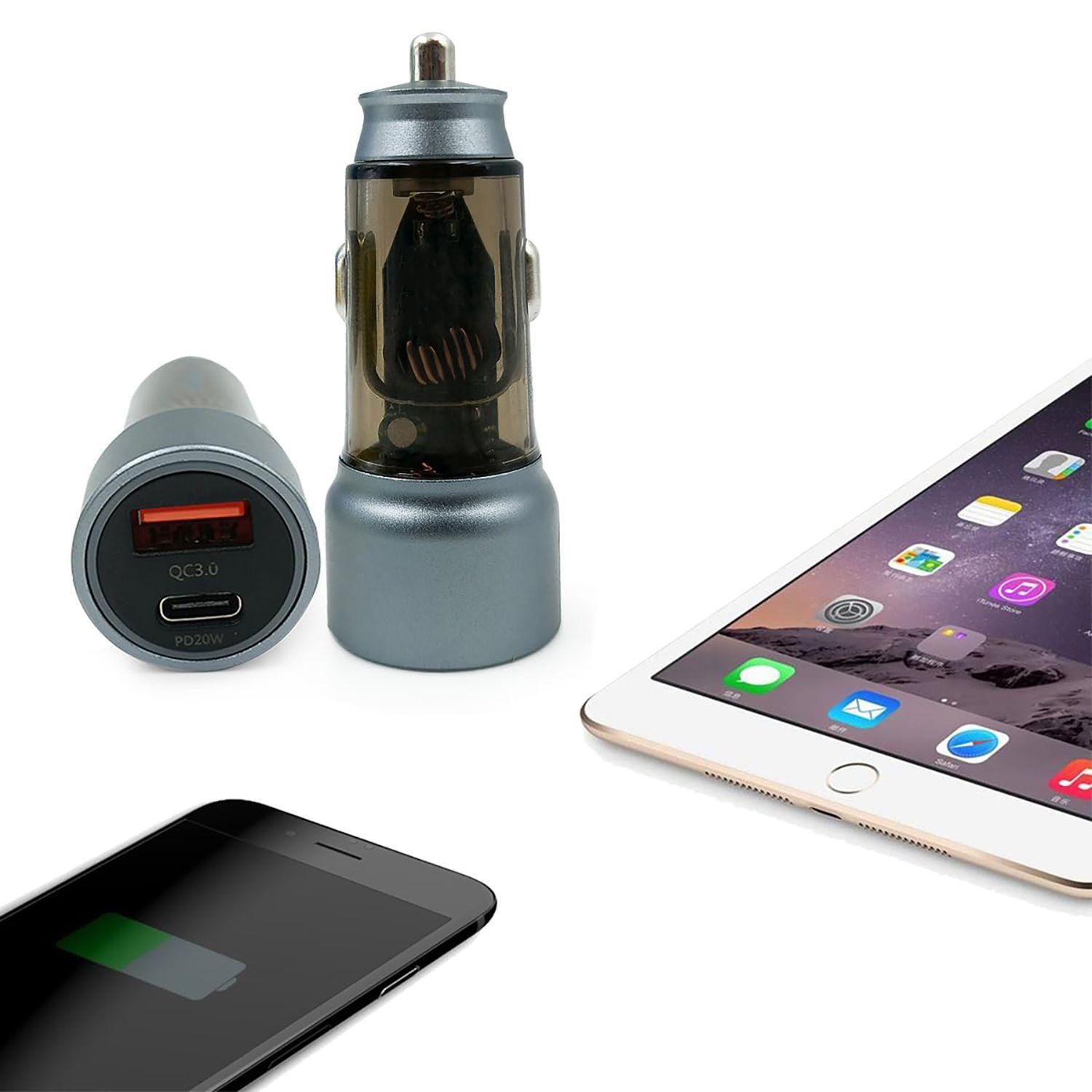 Cargador De Teléfono Celular Auto Carga Rápida Tipo C Y Usb-5
