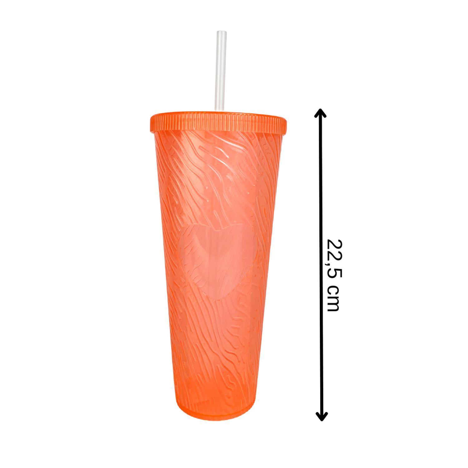 Vaso Plástico Grande 1 Litro Con Tapa Bombilla Reutilizable-6