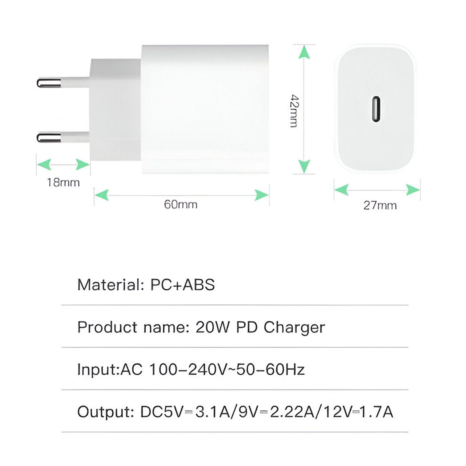 Cargador Tipo C Usb-C Carga Rápida Teléfono Celular PD 20w-3