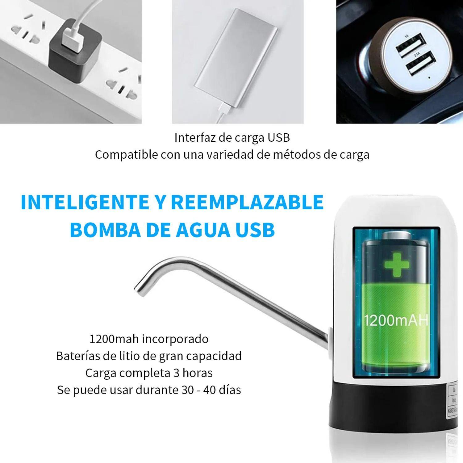 Dispensador De Agua El ctrico Bomba Para Bidon Recargable Blanco-4