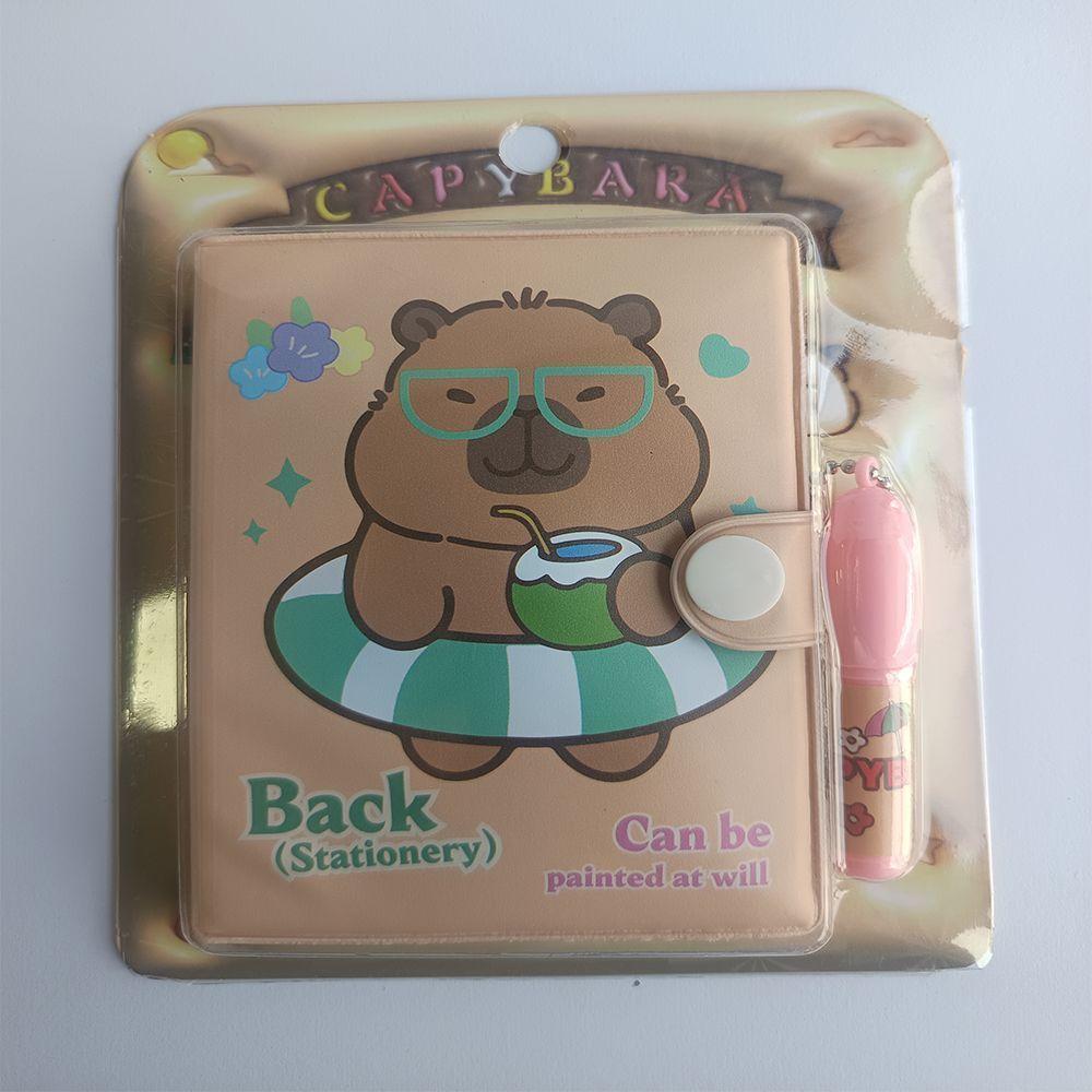 Mini Libreta Modelo De Capibara Broche Y Lapiz 11 X 8 Cm-2