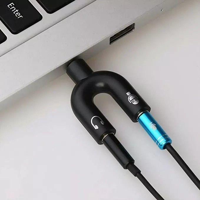 Adaptador Audio Micrófono 3.5 mm Audífonos Pc Celular-3