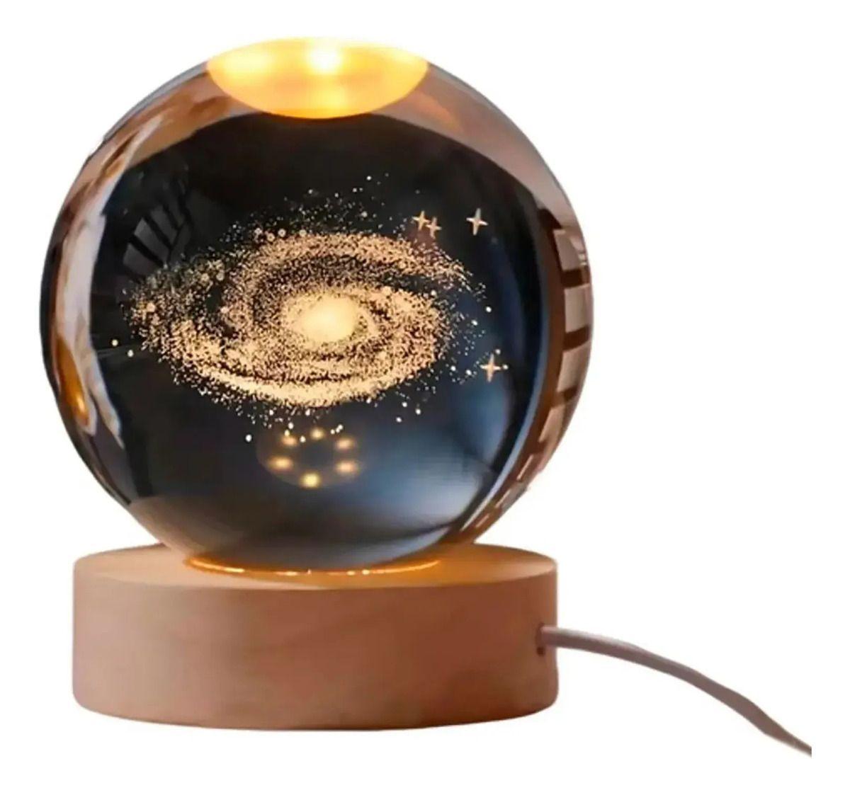 Lámpara Bola De Cristal 3D Led Usb Galaxia-0
