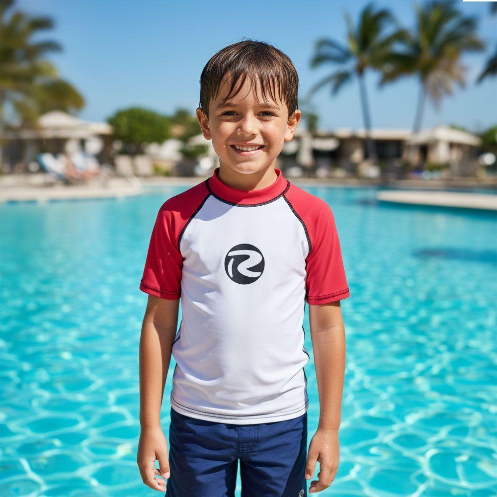 Polera De Agua Niño Unisex Manga Corta Ultraviolet 50+ Rbls-1
