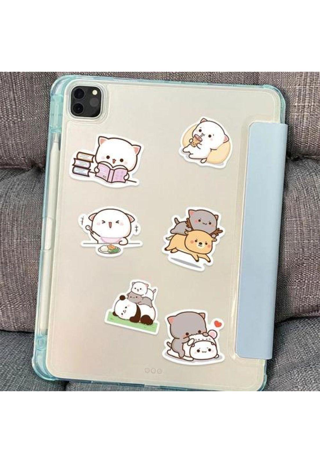 Set Stickers Calcomonias Mochi Mochi Peach Cat Gatitos Kawai-5
