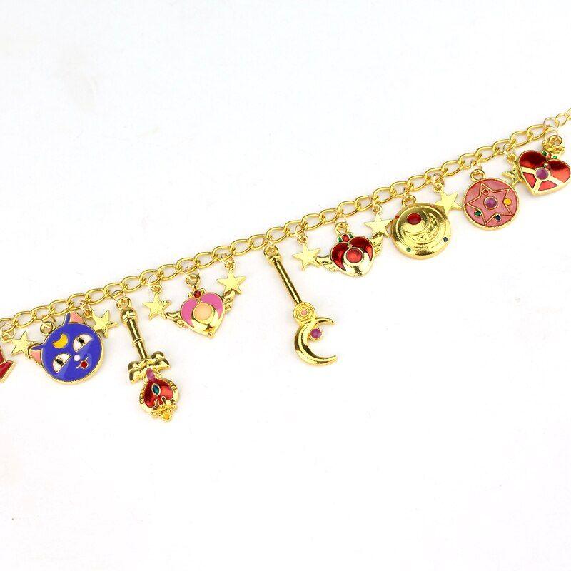 Pulsera Charms dorada dijes Sailor moon-3