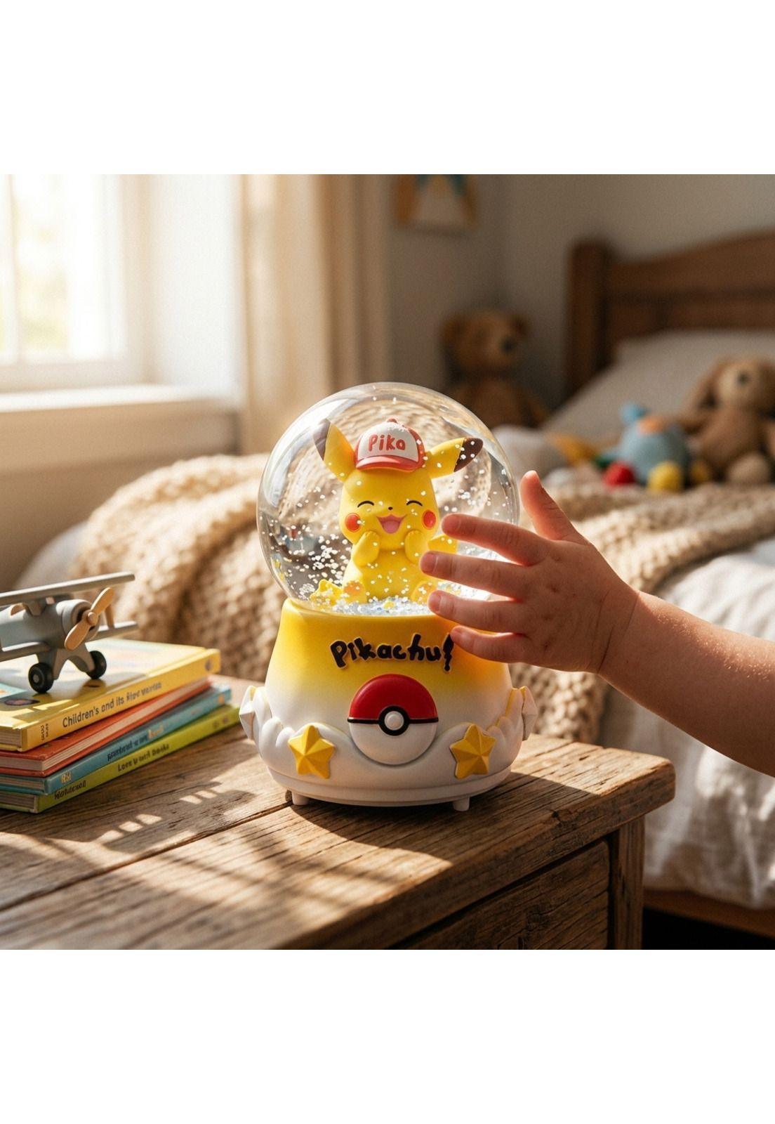 Lámpara Espantacuco Bola De Nieve Pikachu-3