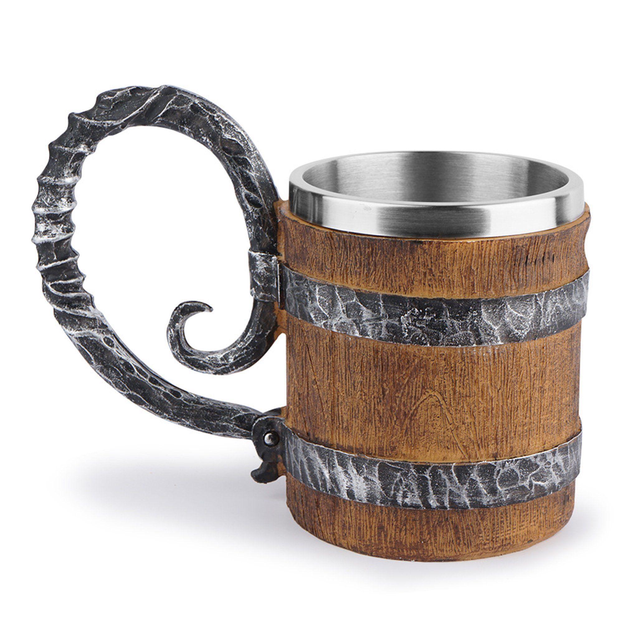 Tazón 3d Resina Barril De Cerveza Vikingo O Pirata Vintage-0
