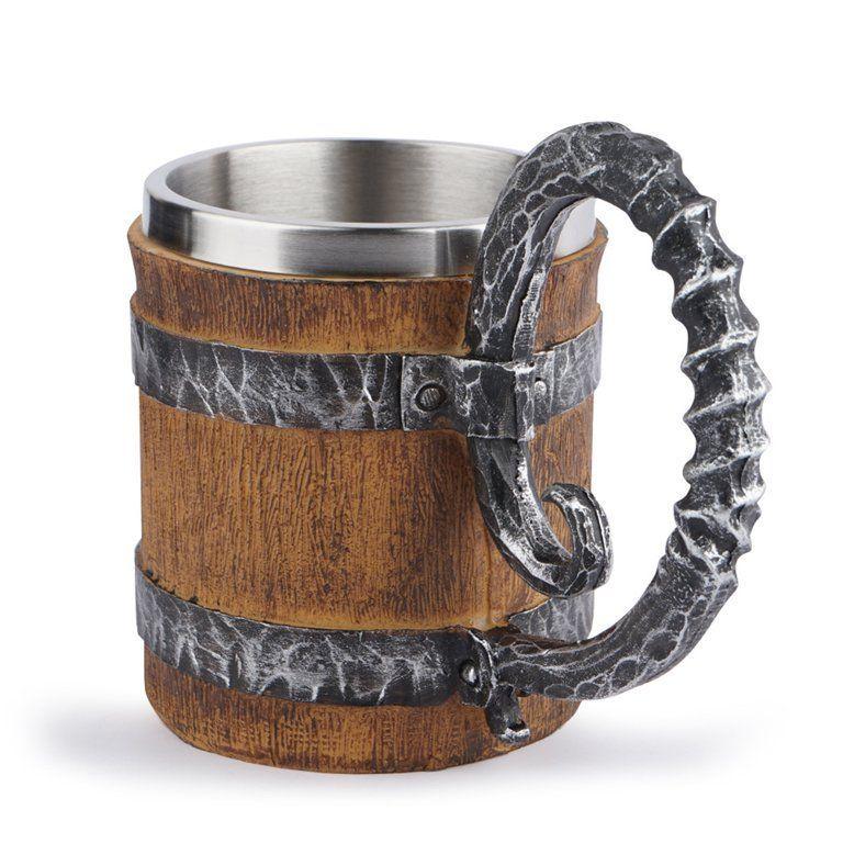 Tazón 3d Resina Barril De Cerveza Vikingo O Pirata Vintage-1