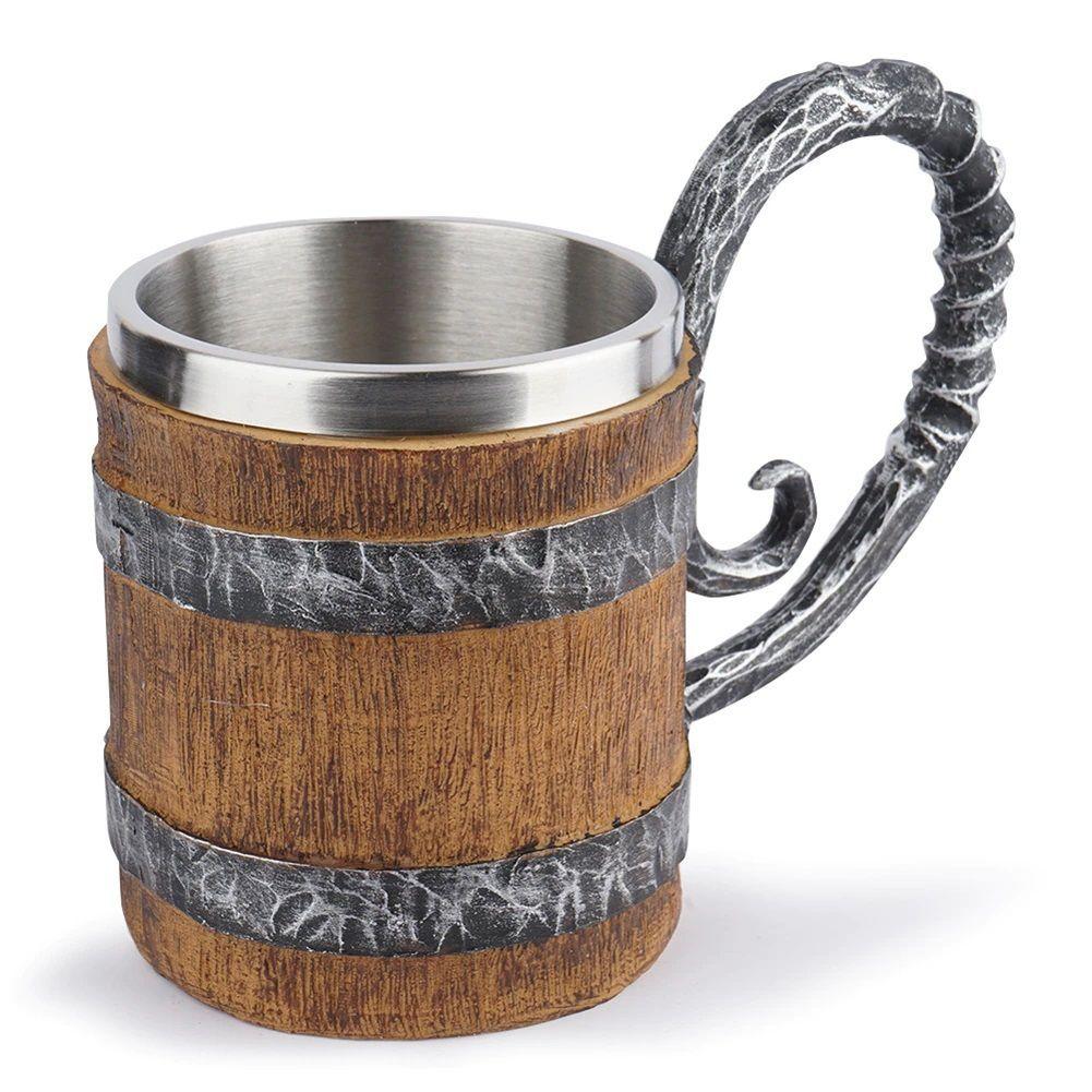 Tazón 3d Resina Barril De Cerveza Vikingo O Pirata Vintage-2