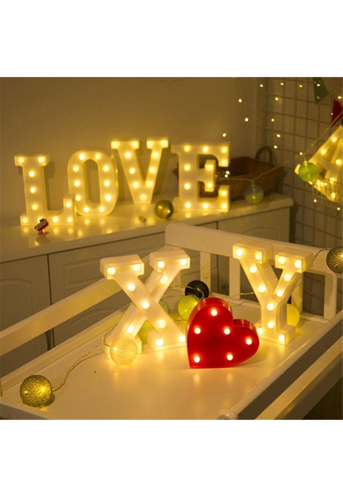 Letra Led 16 Cm Decorativa Abecedario Luz Calida Estoykuku-2