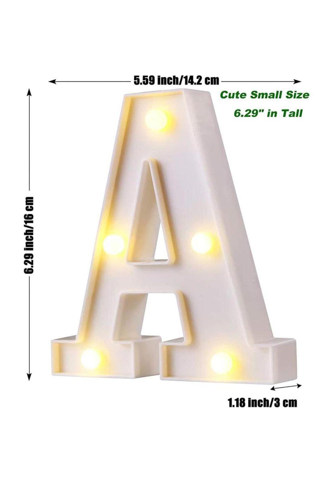 Letra Led 16 Cm Decorativa Abecedario Luz Calida Estoykuku-3