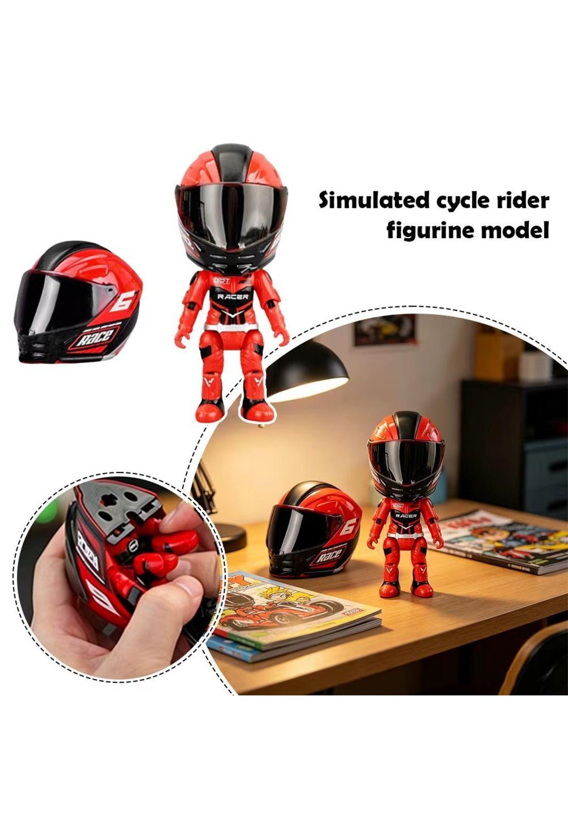 Adorno Figura motociclista casco deformación-5
