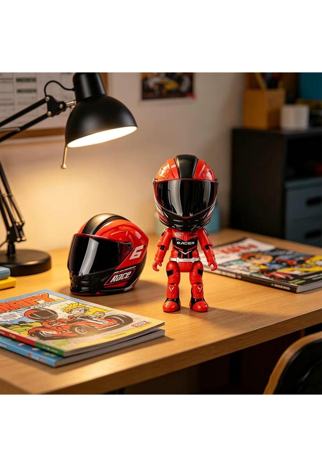 Adorno Figura motociclista casco deformación-6