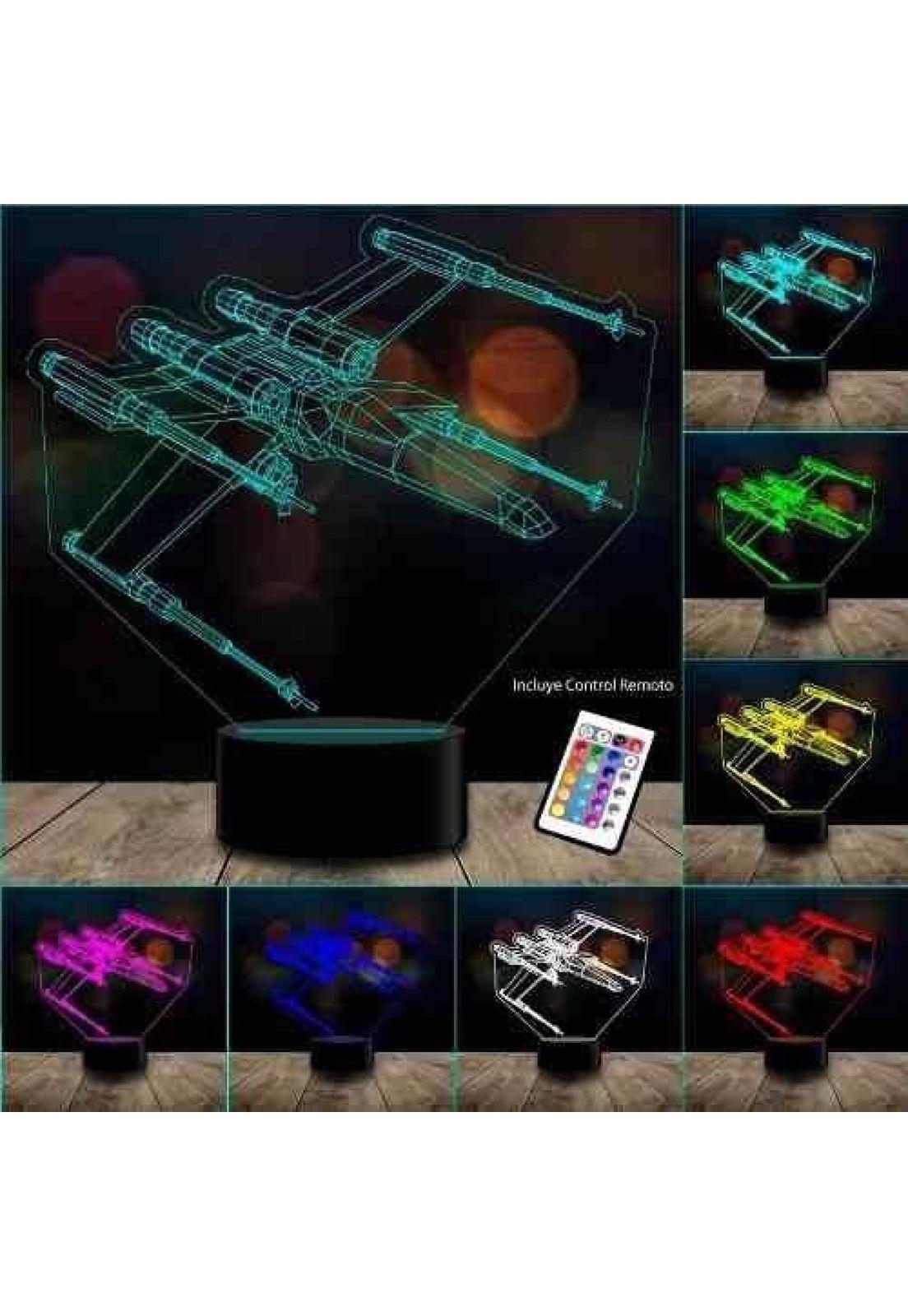 Lampara 3d Star Wars X- Wing 16 Colores Control Remoto-1