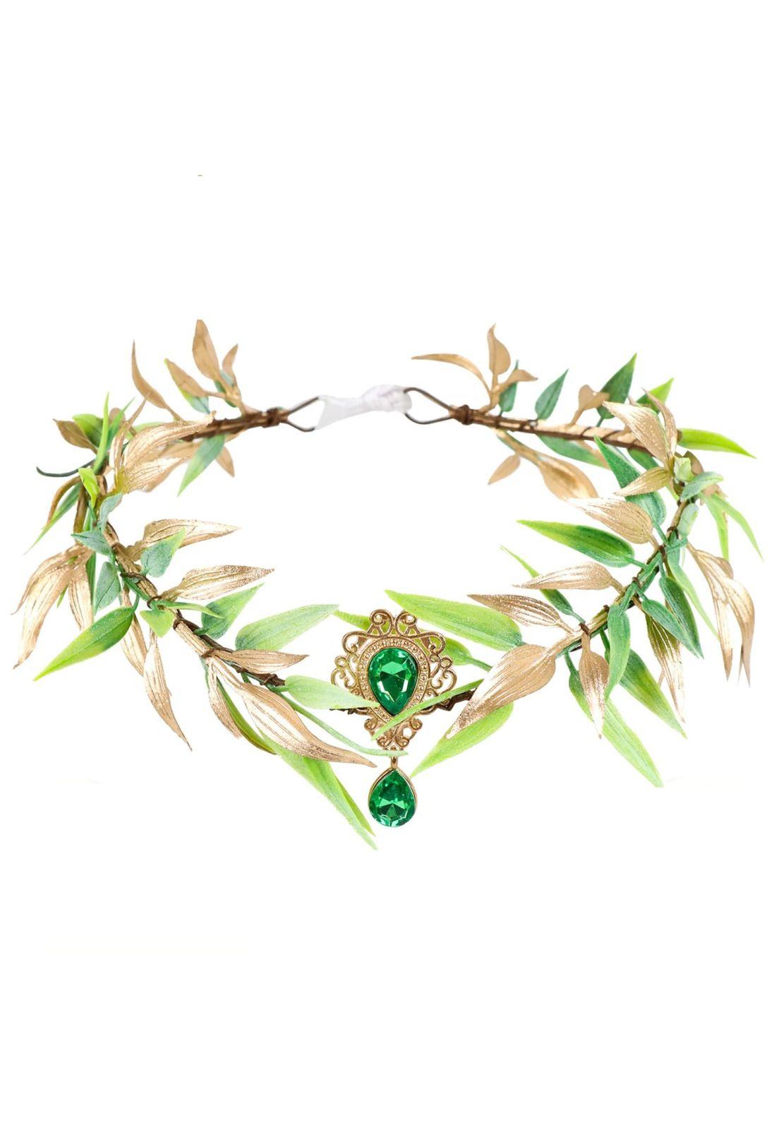 Diadema Tiara Hojas Cosplay Elfos Reyes Medieval-0