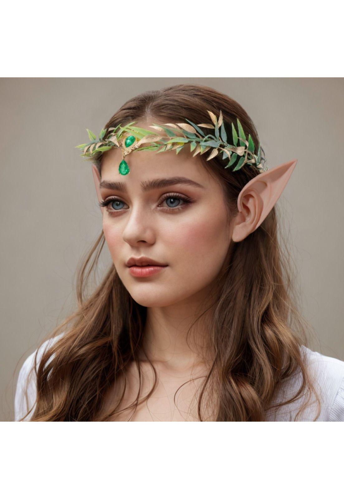 Diadema Tiara Hojas Cosplay Elfos Reyes Medieval-1