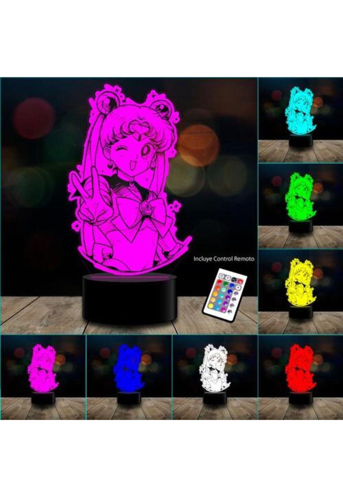 Lampara 3d Sailor Moon Serena Tsukino Control Remoto-1