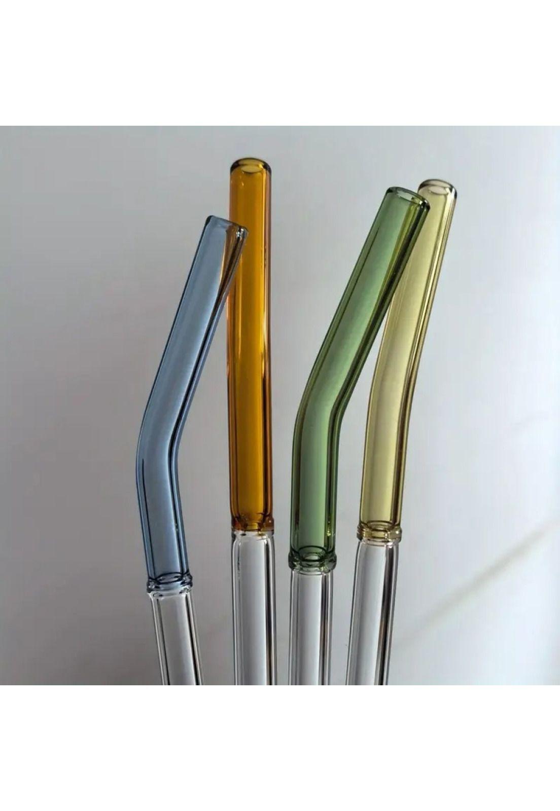 Set 6 Bombillas Reutilizable vidrio colores C/limpiador-2