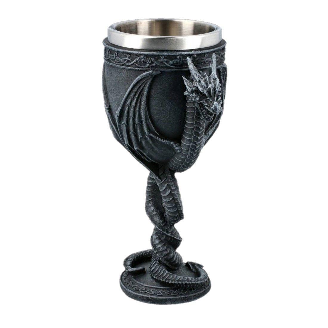 Copa Cáliz 3D Resina doble dragón celti mazmorras y dragones-2