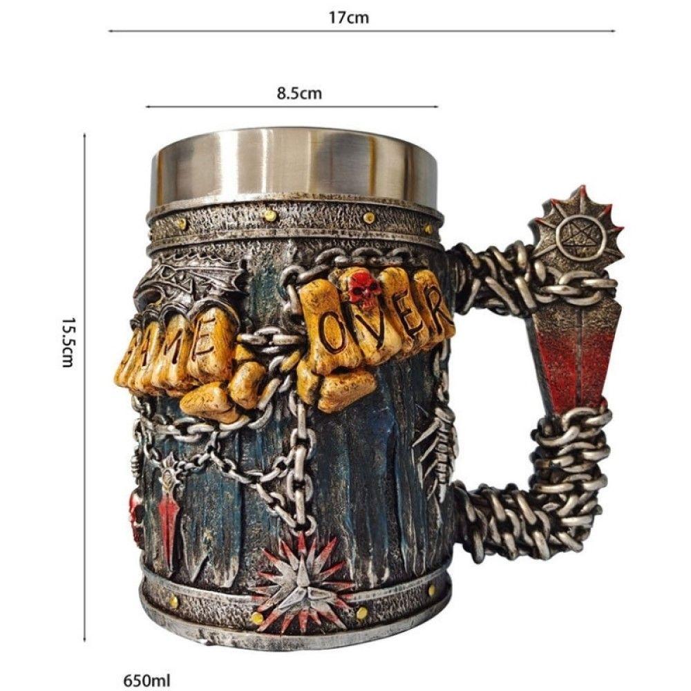 Tazón 3D resina Gothic Game Over Reaper Puños Punk-2