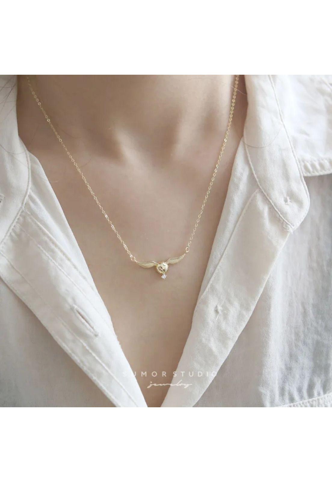 Collar Hogwarts Snitch Dorada Brillante Harry Potter-5