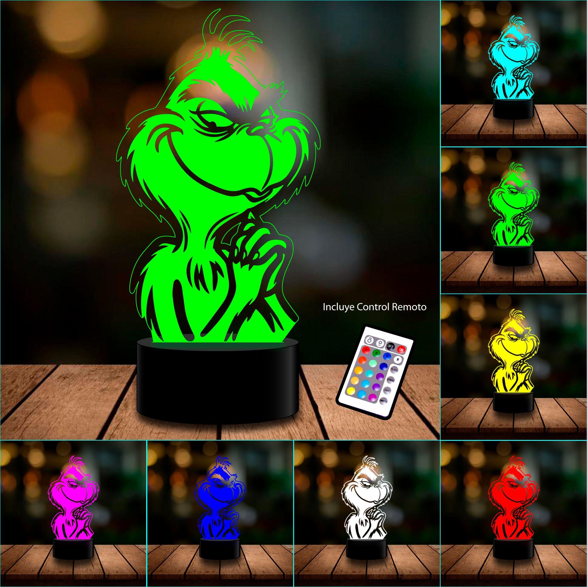 Lámpara led 3D El Grinch odia la navidad-2