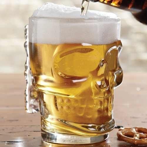Set 2 Vaso Cervecero Calavera Shopero Chopero Vidrio 480cc-2