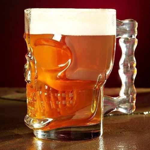 Set 2 Vaso Cervecero Calavera Shopero Chopero Vidrio 480cc-3