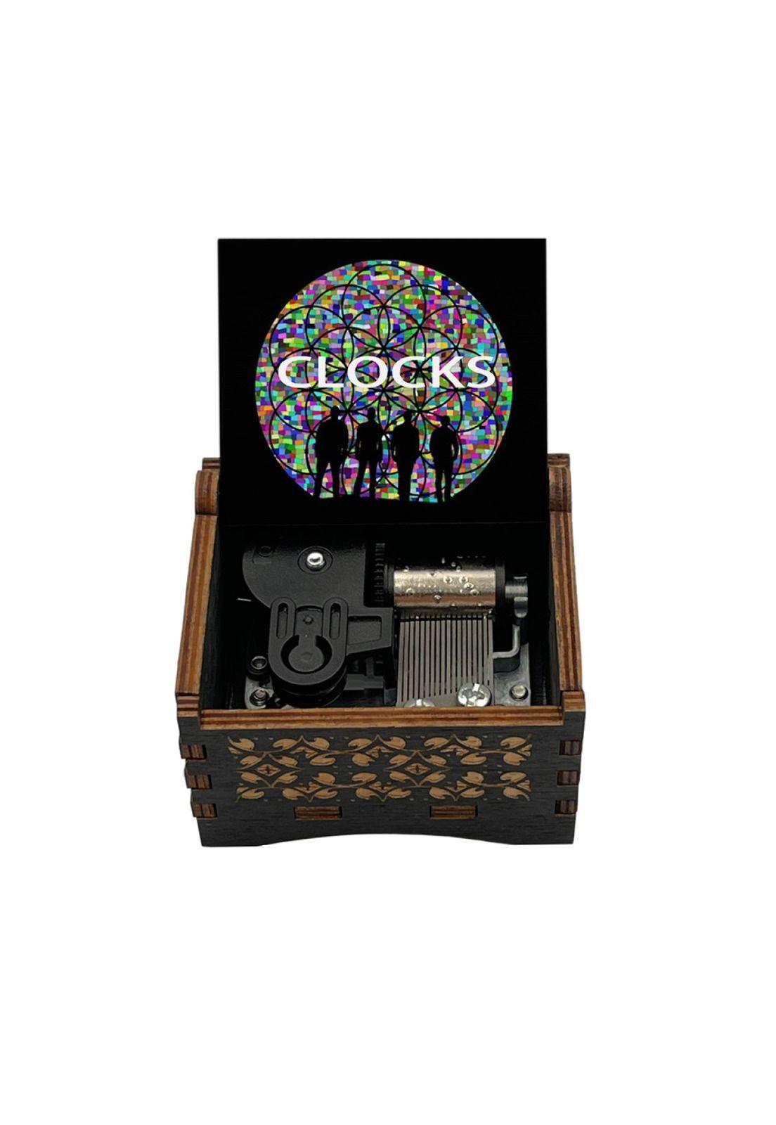 Caja Musical Madera Coldplay Clock A Cuerda-0