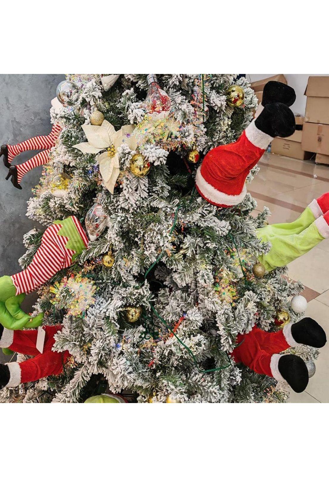 Adorno Piernas Móviles ayudante de Santa o Grinch Navidad-3