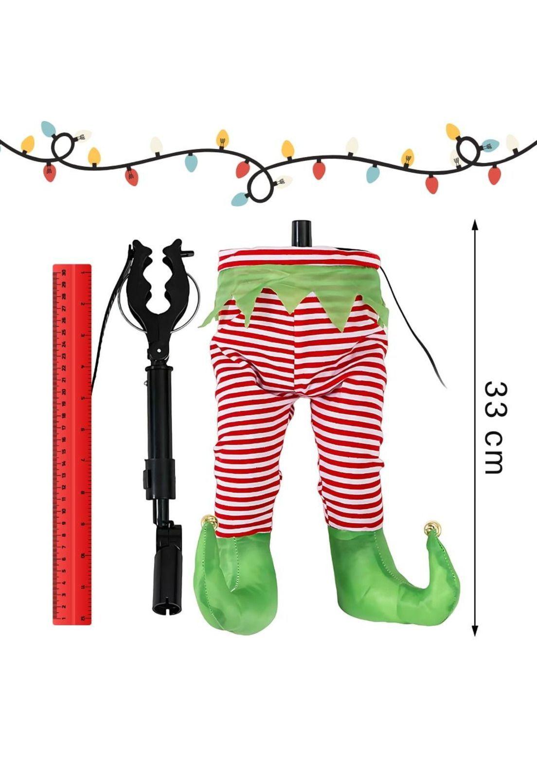Adorno Piernas Móviles ayudante de Santa o Grinch Navidad-5
