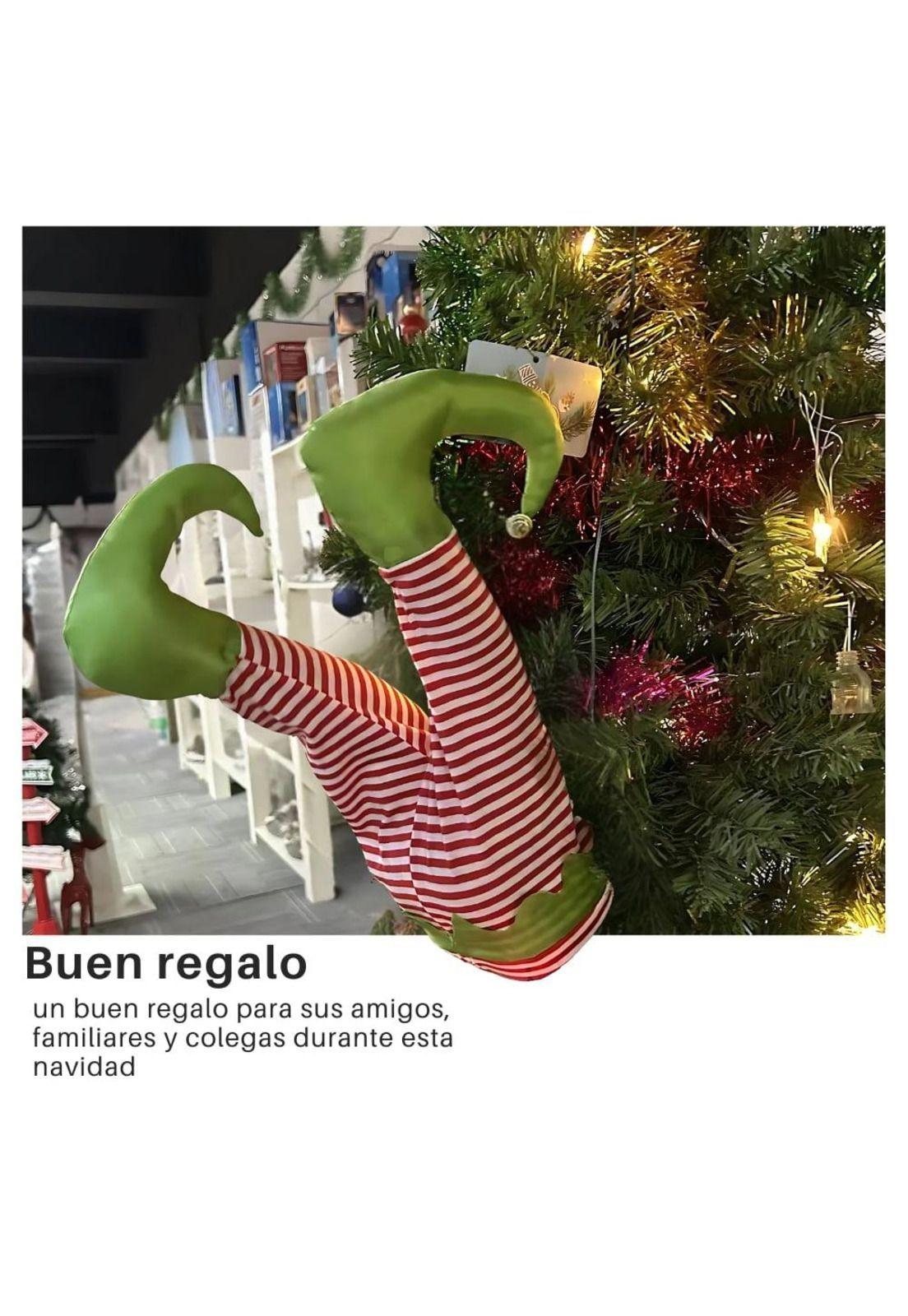 Adorno Piernas Móviles ayudante de Santa o Grinch Navidad-6