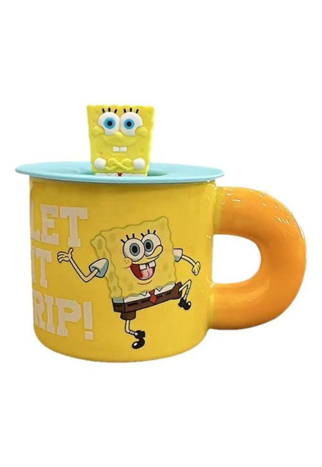 Tazón Ceramica Bob Esponja O Patricio Estrella Tapa Silicona-0