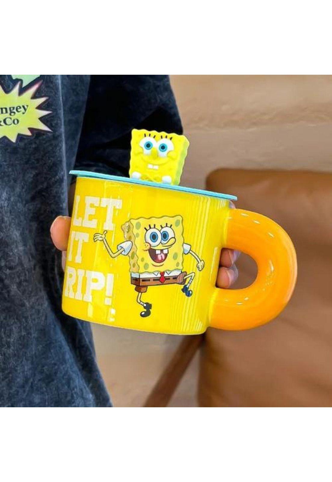 Tazón Ceramica Bob Esponja O Patricio Estrella Tapa Silicona-2