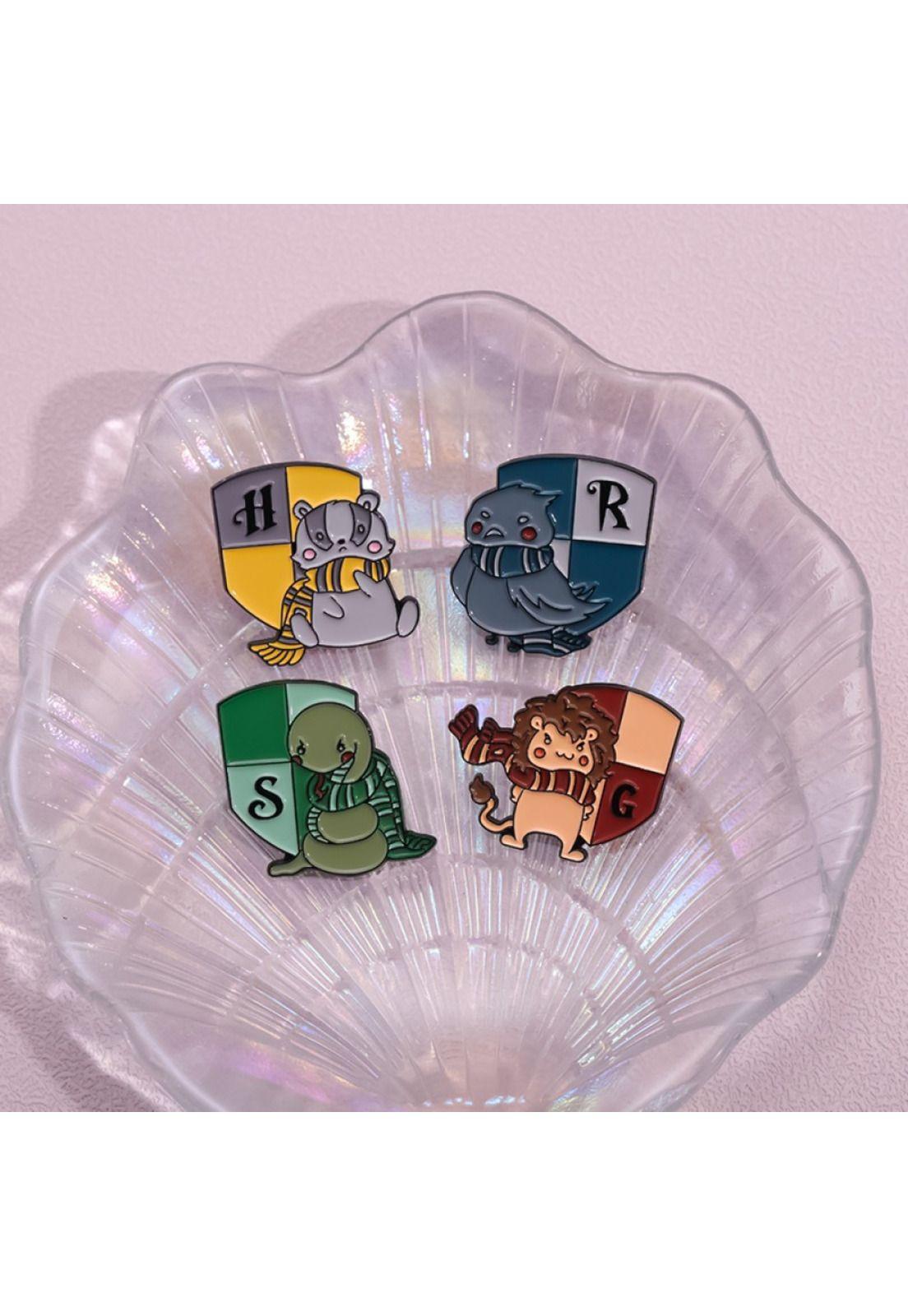 Set de Pines Harry Potter  insignia animalitos kawaii-3