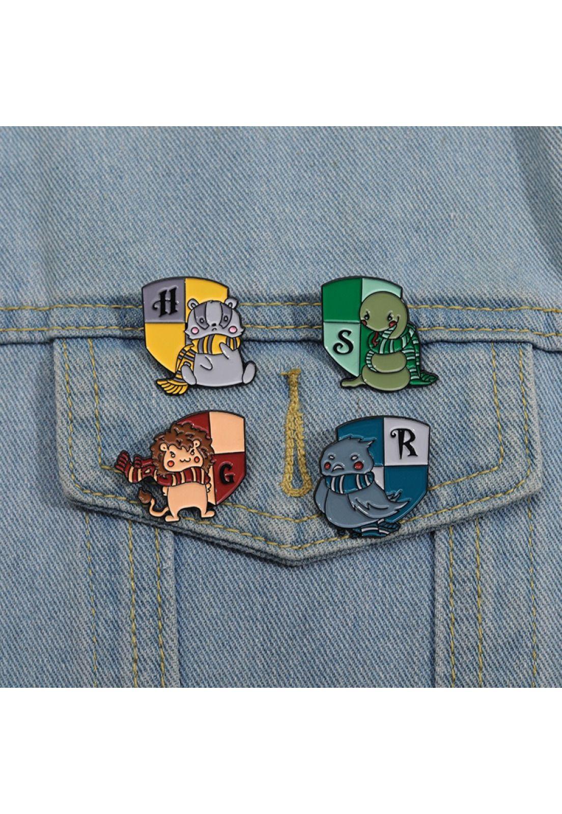 Set de Pines Harry Potter  insignia animalitos kawaii-4