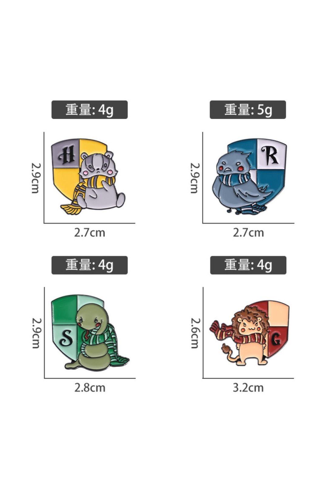 Set de Pines Harry Potter  insignia animalitos kawaii-5