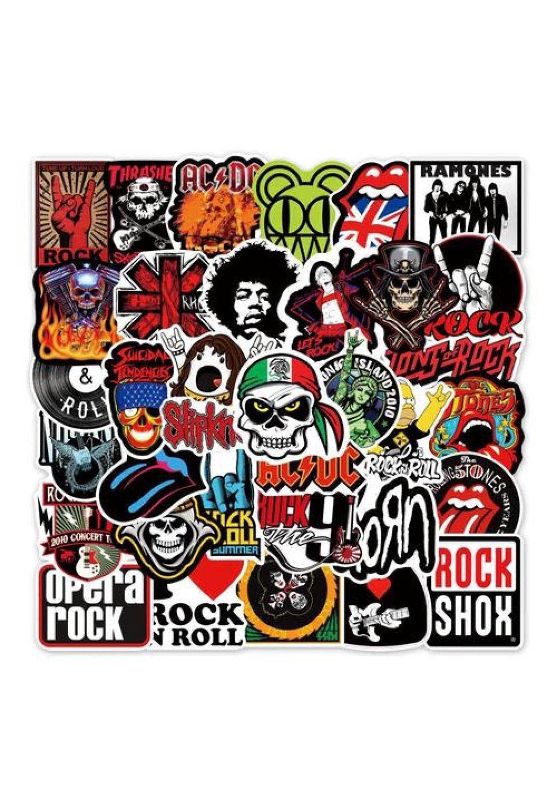Set Stickers Calcomonias Rock And Roll Bandas Musicales-2