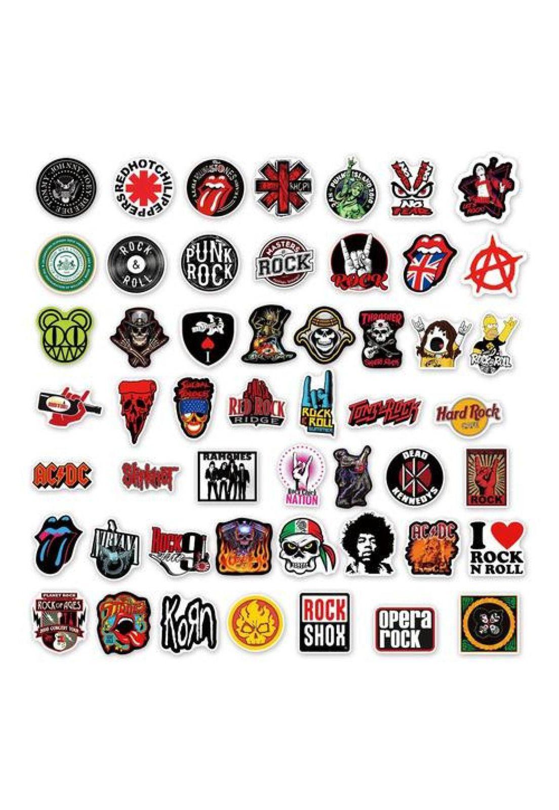 Set Stickers Calcomonias Rock And Roll Bandas Musicales-4