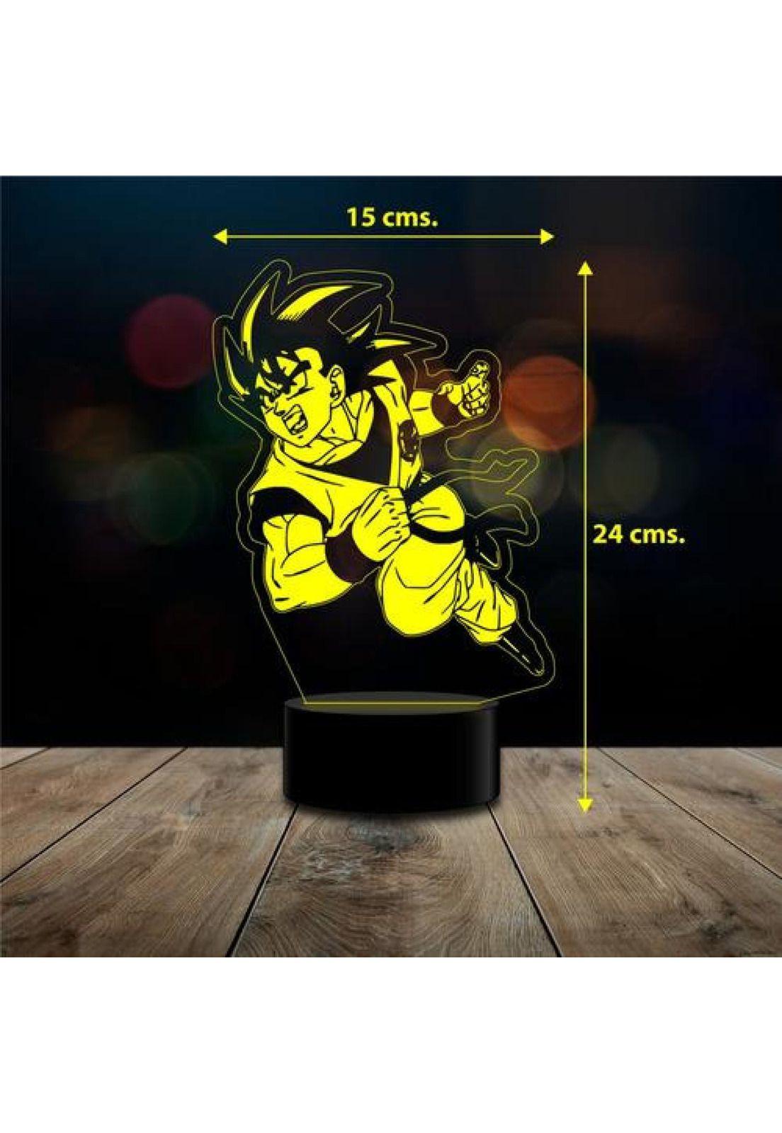 Lampara 3d Goku Ataque Dragon Ball Remoto 16 Color-2